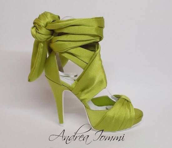 sandali da sposa colorati greenery