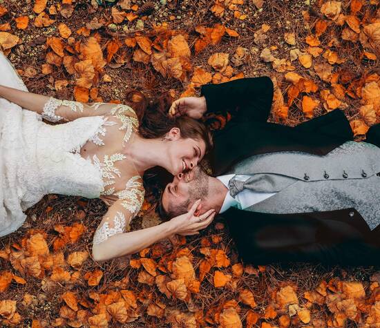 Matrimonio con colori dell'autunno