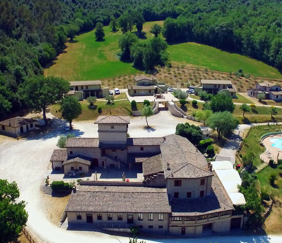 Vista del casale di Valle Rosa, Spoleto