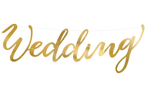 Addobbi Matrimonio Corona nuziale "Wedding" colore oro
