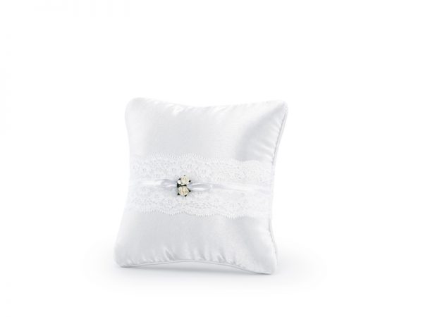 20 x 20 cm avorio raso pizzo fiori ricamati romantico matrimonio anello cuscino 20 20 cm Come da immagine Anello cuscino 