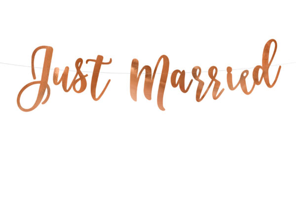 Addobbi Matrimonio Corona nuziale in oro rosa: "Just Married".
