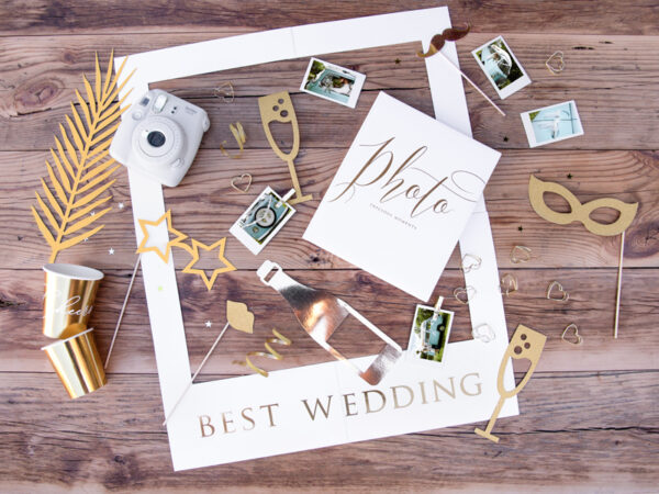Addobbi Matrimonio Accessori per foto color oro con palo: 8 accessori per festeggiamenti