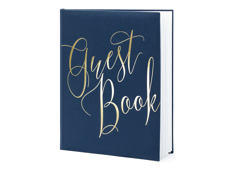 Guestbook Libro Firme Bianco con Scritte Oro per Matrimonio - Libro degli  Ospiti