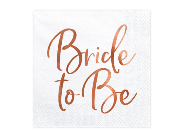 Accessori Addio al Nubilato Tovaglioli di carta bianca per la festa della doccia nuziale: "Bride to Be" colore oro rosa