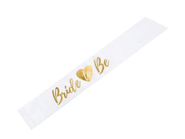 Accessori Addio al Nubilato Banda nuziale lettere bianche e oro Doccia nuziale: "Bride To Be".