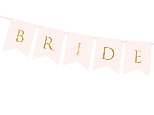 Addobbi Matrimonio Gagliardetti di nozze rosa chiaro con scritte in oro: "Bride, Groom".
