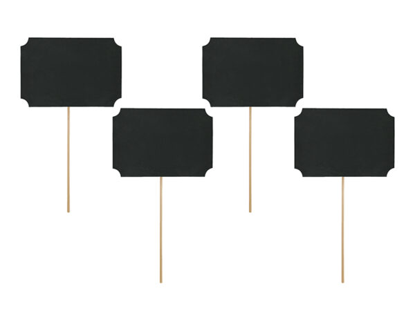 Accessori Addio al Nubilato Cartelli di nozze su lavagna per tavoli con bastone: nero, 4 pezzi.