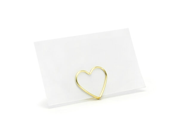 Addobbi Matrimonio Portacarte di metallo forma di cuore oro Colore: 10 pezzi.