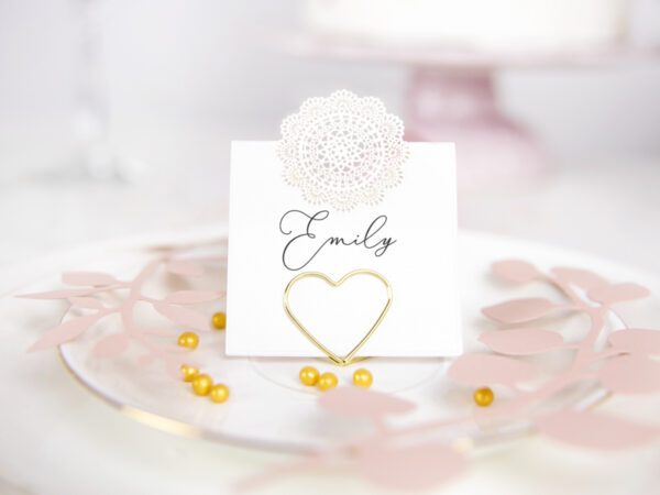 Addobbi Matrimonio Portacarte di metallo forma di cuore oro Colore: 10 pezzi.