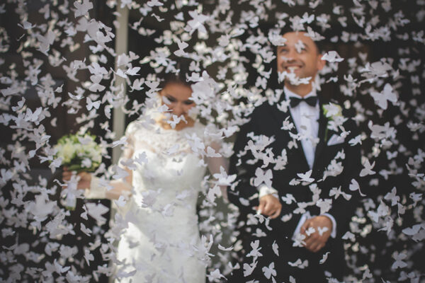 Addobbi Matrimonio Cannone per coriandoli di nozze: farfalle bianche