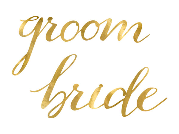 Addobbi Matrimonio Segni di sedia di nozze d'oro: "Bride, Groom".