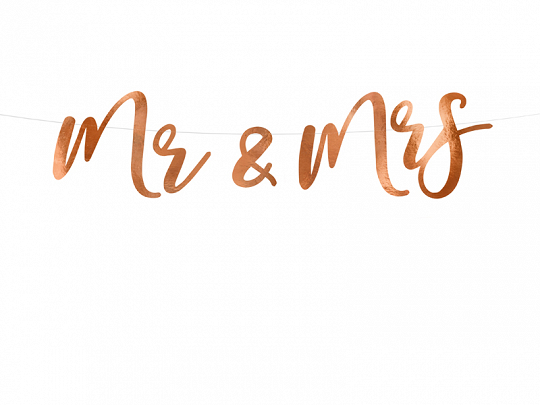 Addobbi Matrimonio Corona nuziale in oro rosa: "Mr & Mrs".